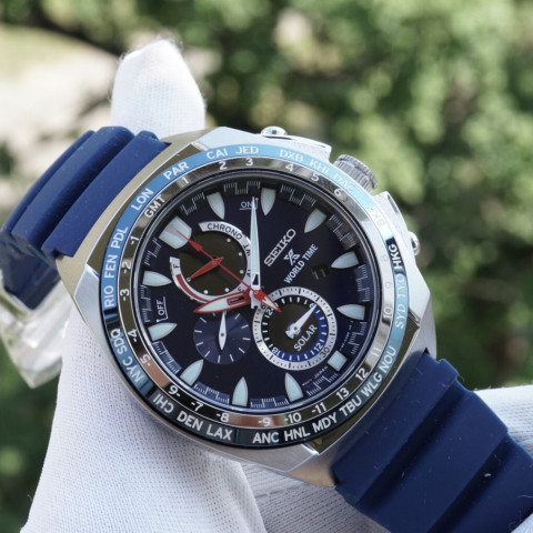 Seiko SSC489P1 Solar Chronograph World Time Sapphire