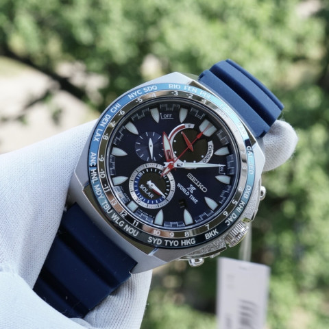 Seiko SSC489P1 Solar Chronograph World Time Sapphire