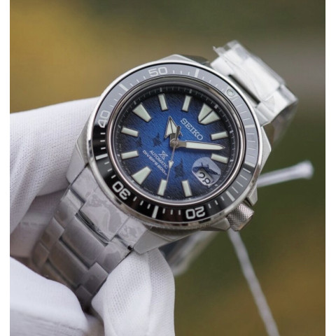 Seiko SRPE33J1 King Samurai Save The Ocean MANTA RAY PATTERNED DIAL