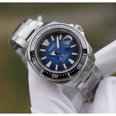 Seiko SRPE33J1 King Samurai Save The Ocean MANTA RAY PATTERNED DIAL