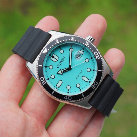 Годинник Citizen AW1760-14X Eco-Drive Tiffany Blue Dial Rubber Strap 100m