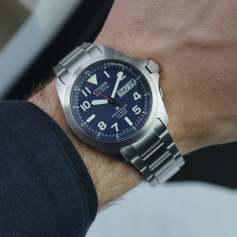 Годинник Citizen AT6080-53L Promaster Land Monobloc Case Titanium BLUE Dial