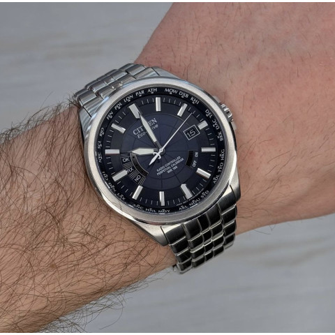Citizen CB0010-53L World Time Perpetual Radio Controlled Sapphire Blue Dail